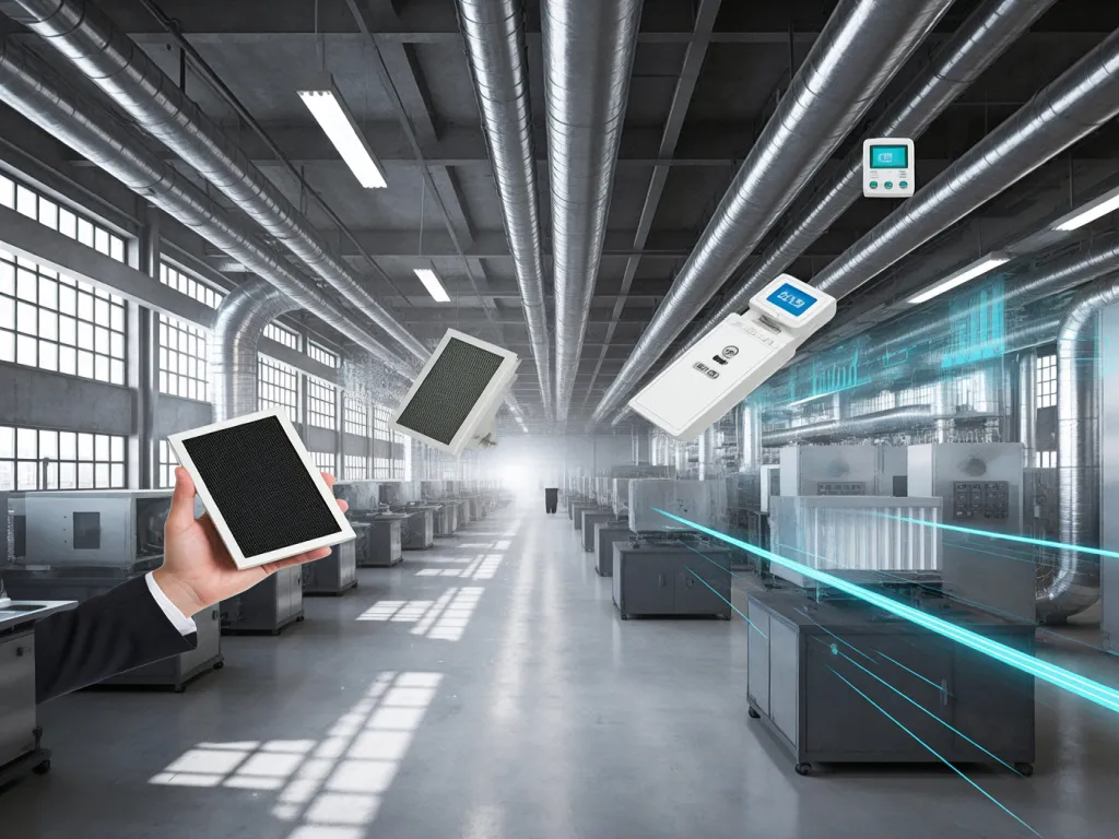Modern air filter production facility with advanced equipment