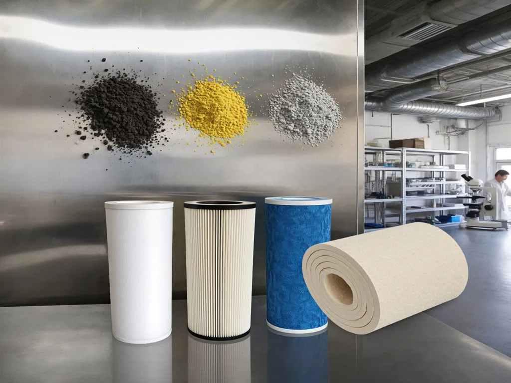 Different types of filter materials for industrial use