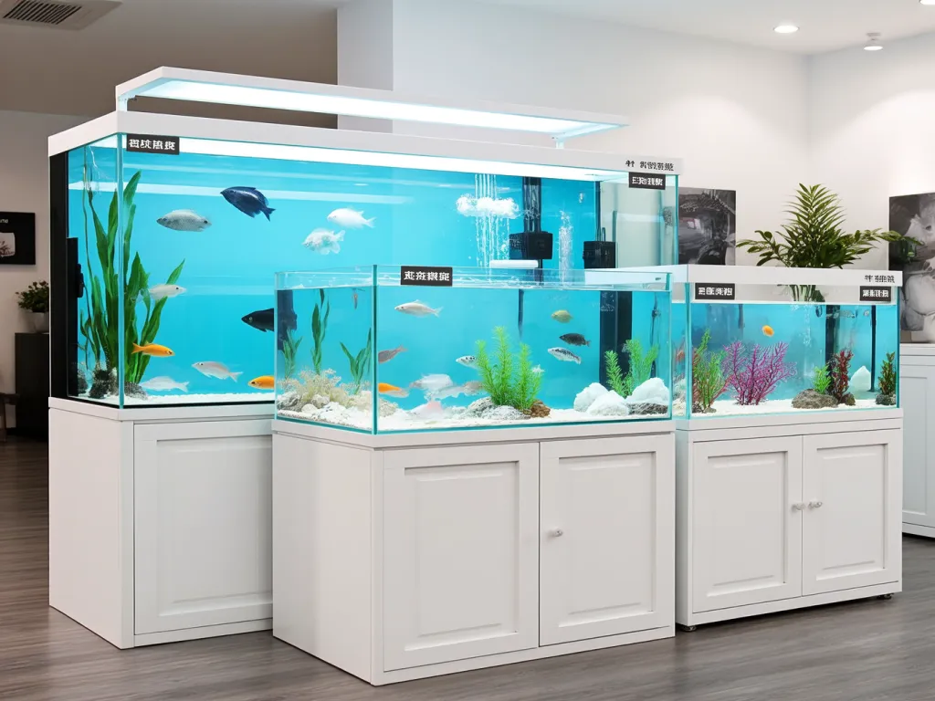 Aquarium filter bags in use in various tank setups