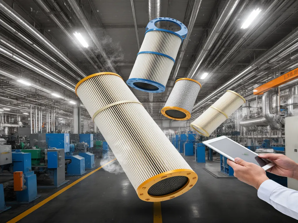 Filter bag dust collector in industrial setting