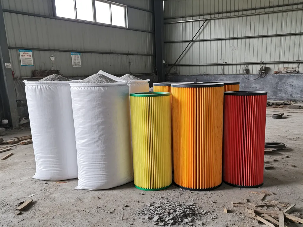 Industrial filter cylinders in various colors