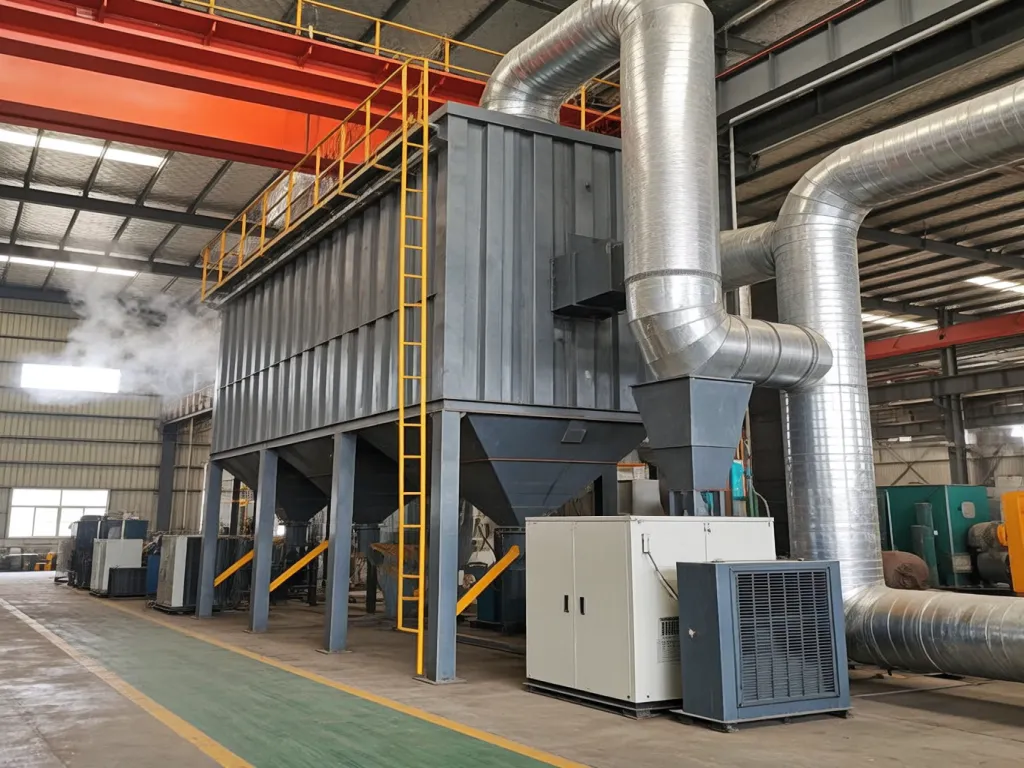 Large scale dust collector system in factory