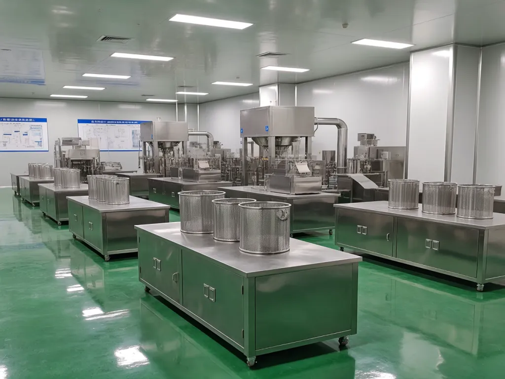 Cleanroom setup with mesh filter bags