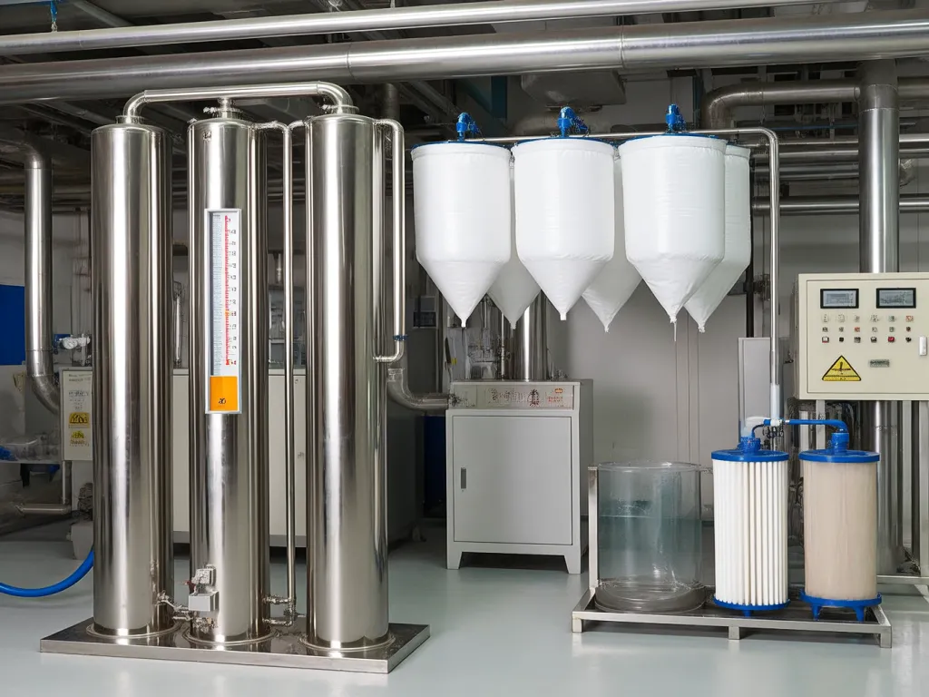 Industrial filtration equipment with mesh filter bags