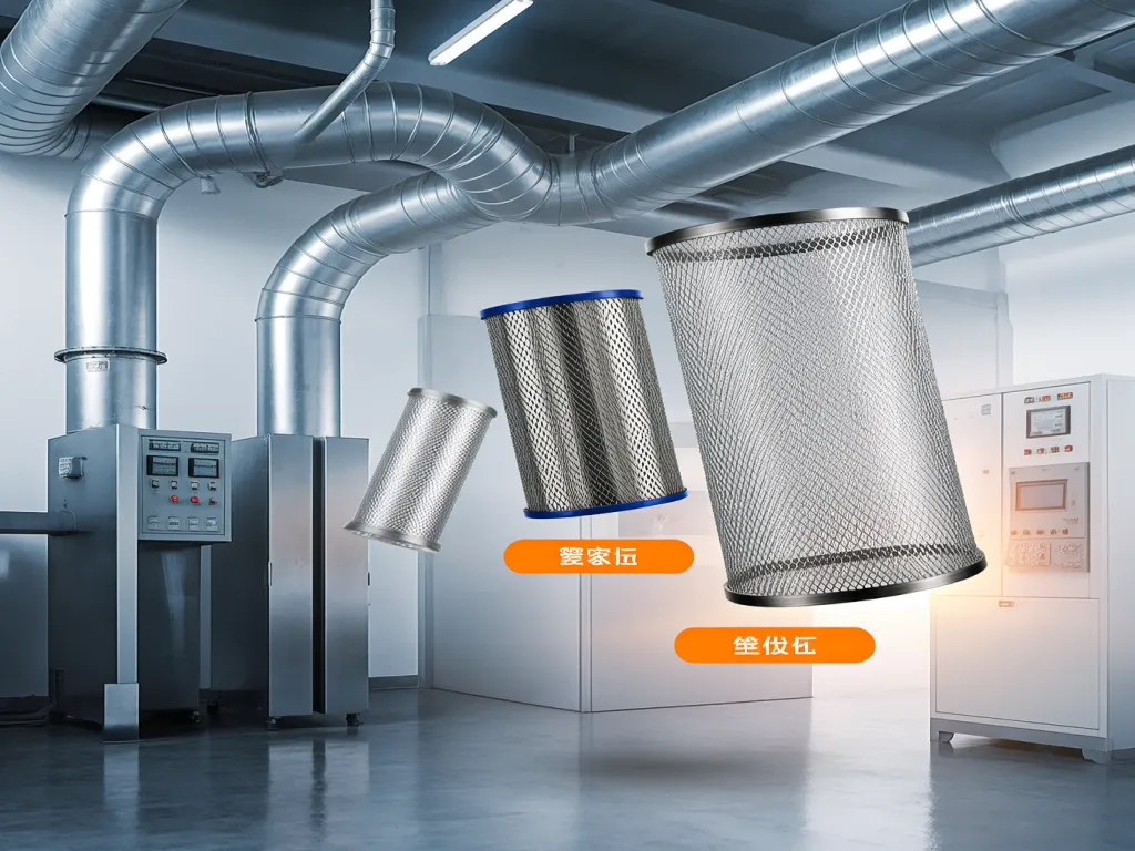Mesh filter bags in industrial setting