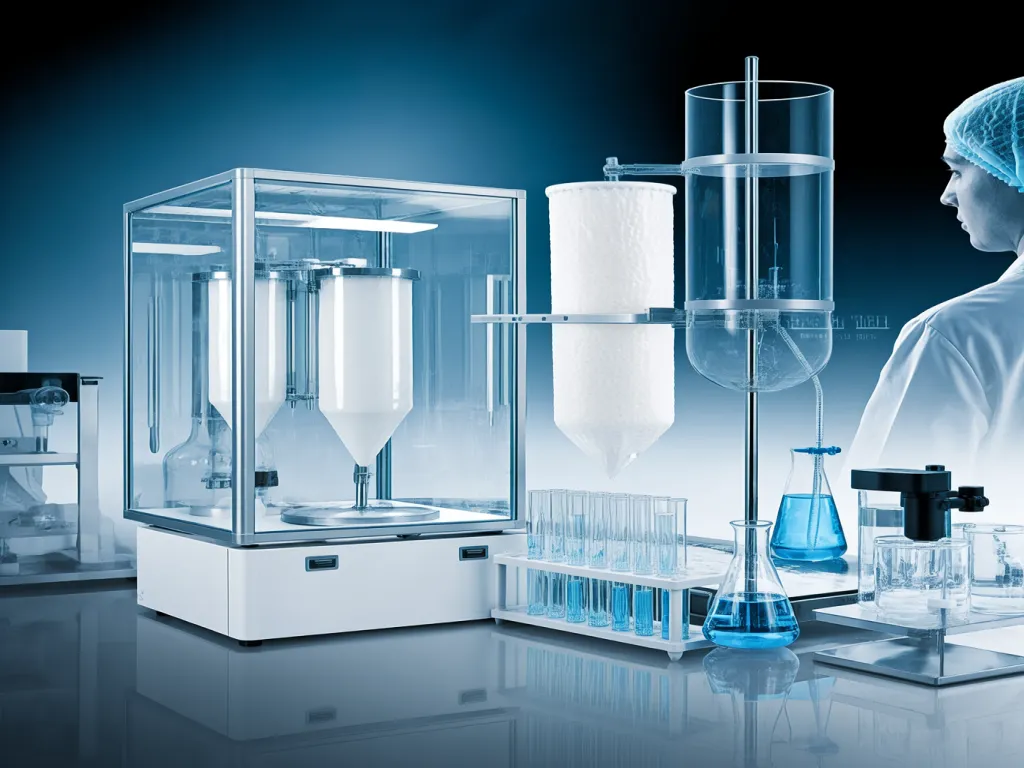 Testing industrial filter bags in a laboratory setting