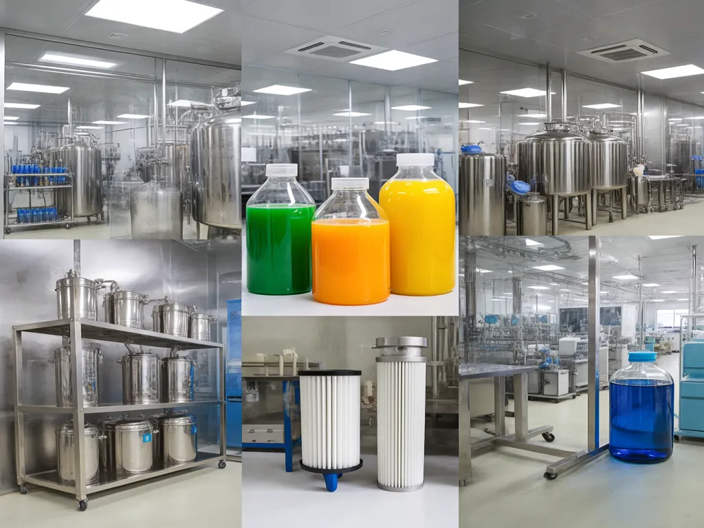 Collage of industrial filter systems and components