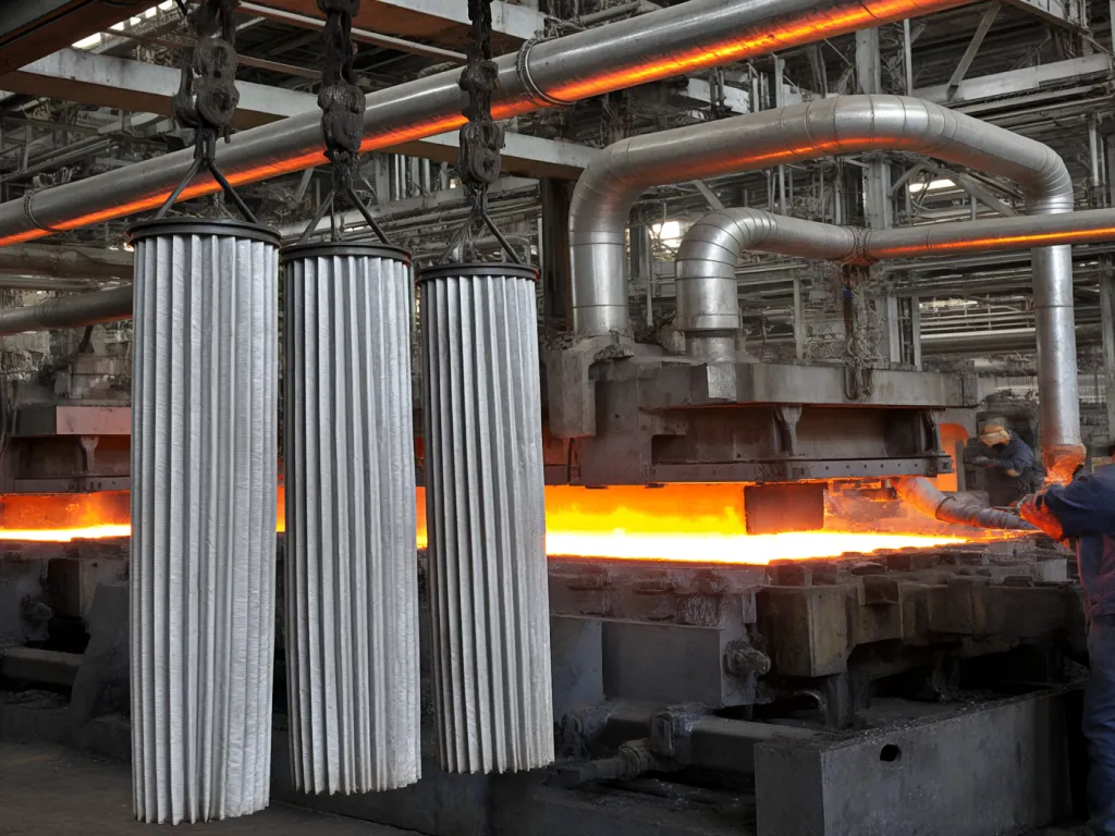 Pleated filter bags in industrial manufacturing
