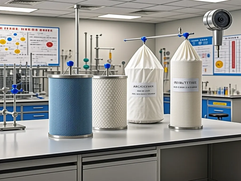 Comparison of different sediment filter bags in a laboratory setting