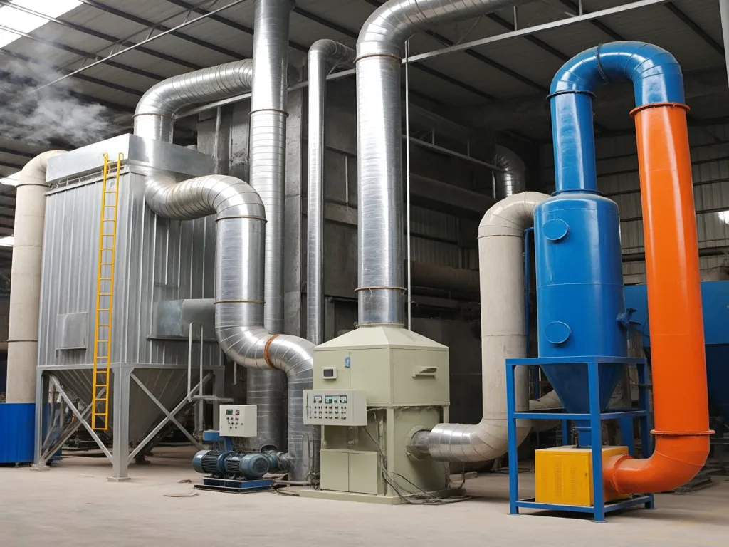 Large-scale filter bag house installation in an industrial facility