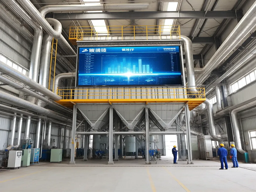 Industrial bag filter system in a factory