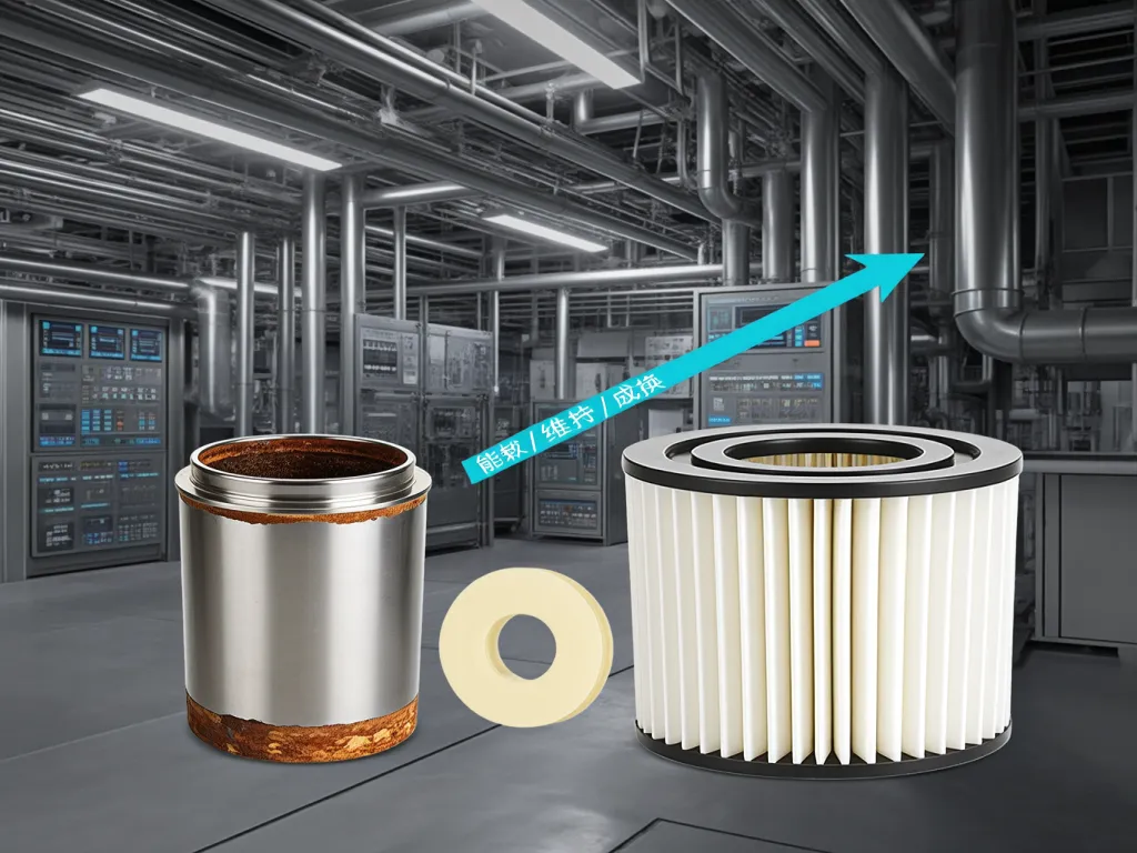 Old and new filters showing maintenance and replacement