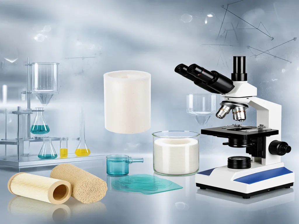 Testing equipment for industrial filter bags in a lab