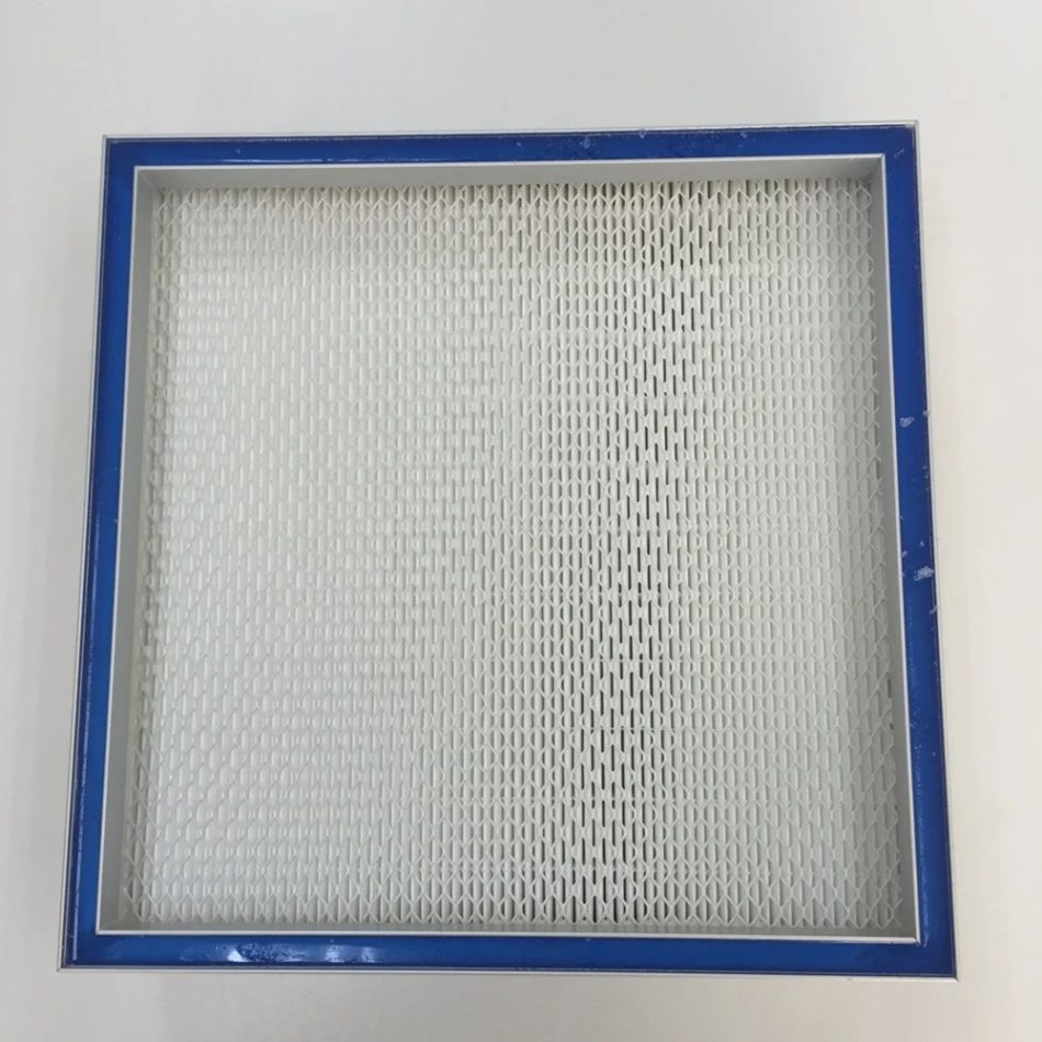 Close-up of filter device components