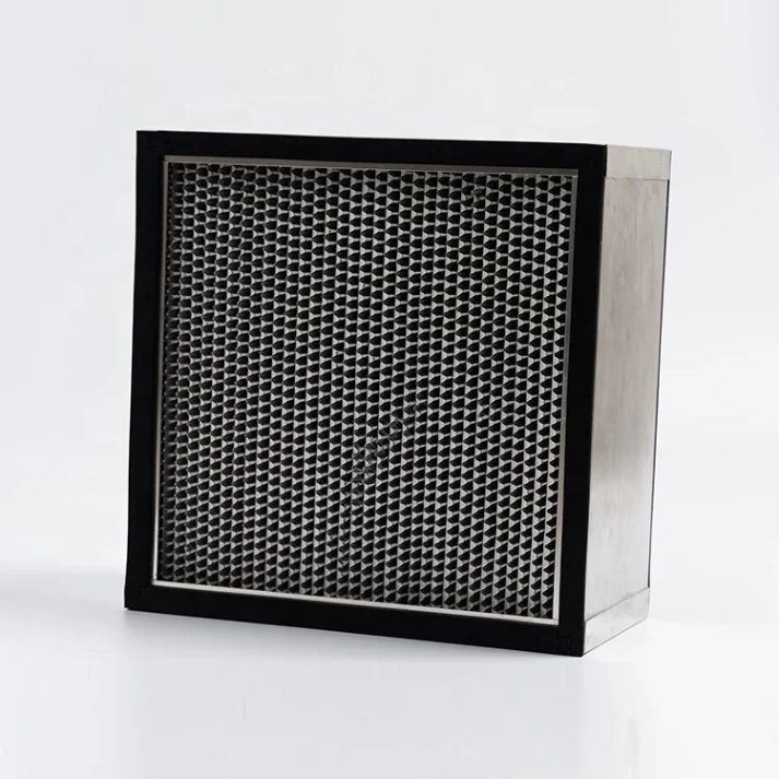 Close-up of industrial filter system components
