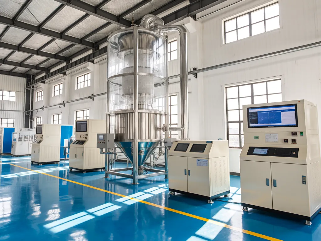 Industrial filtration equipment in a clean factory setting