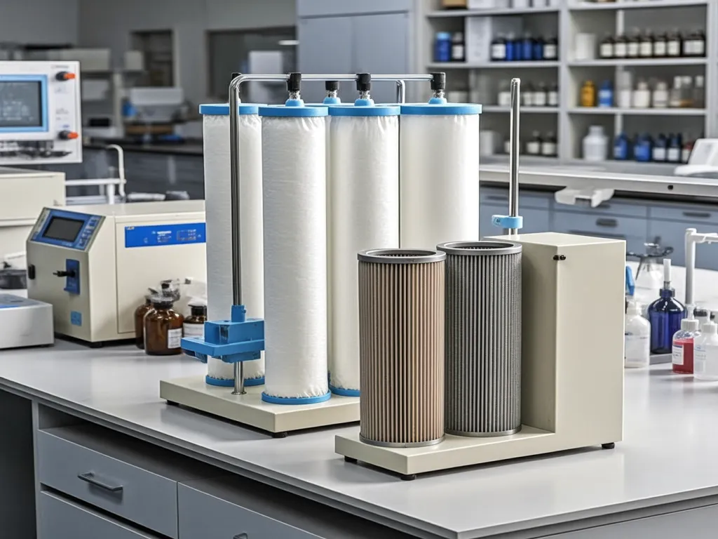 Testing industrial filter bags in lab