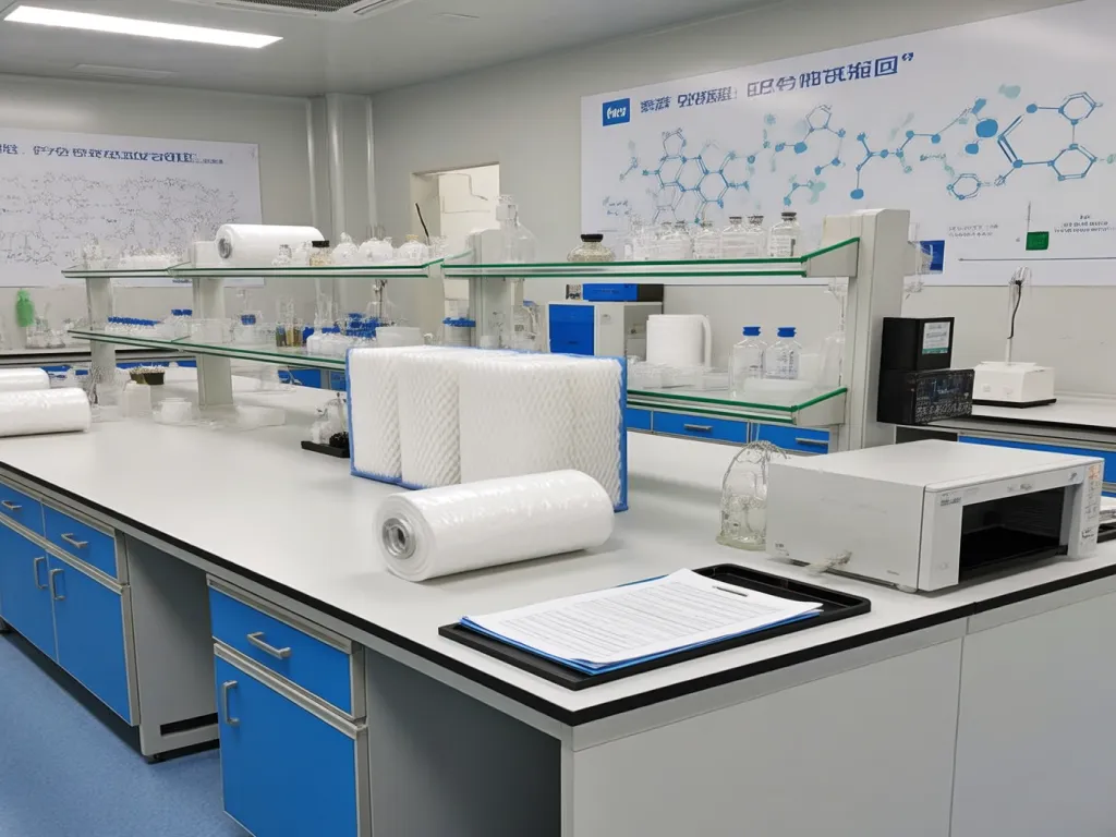 Laboratory setting for testing and producing custom industrial filter bags