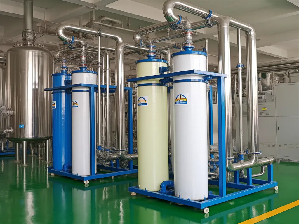 Industrial filter systems equipment with interconnected pipes