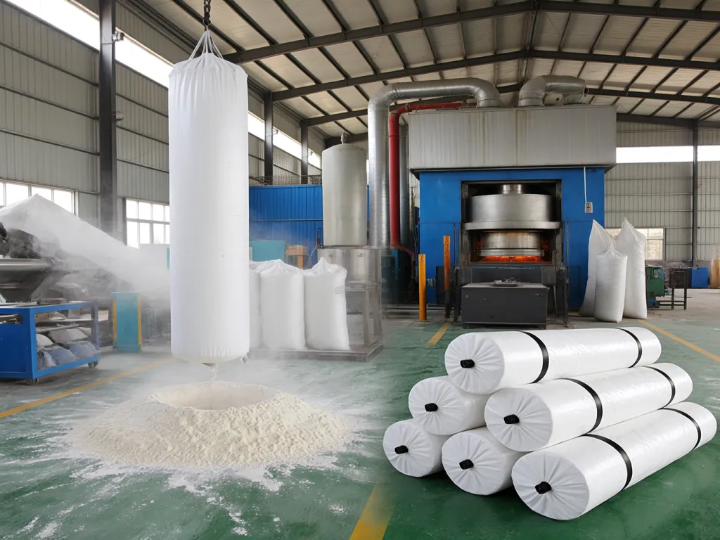 Manufacturing process of industrial vacuum cleaner filter bags with raw materials