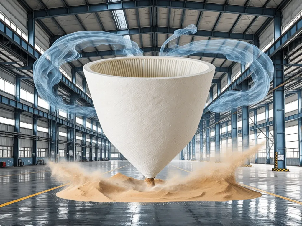 Demonstration of polyester felt filter bag efficiency