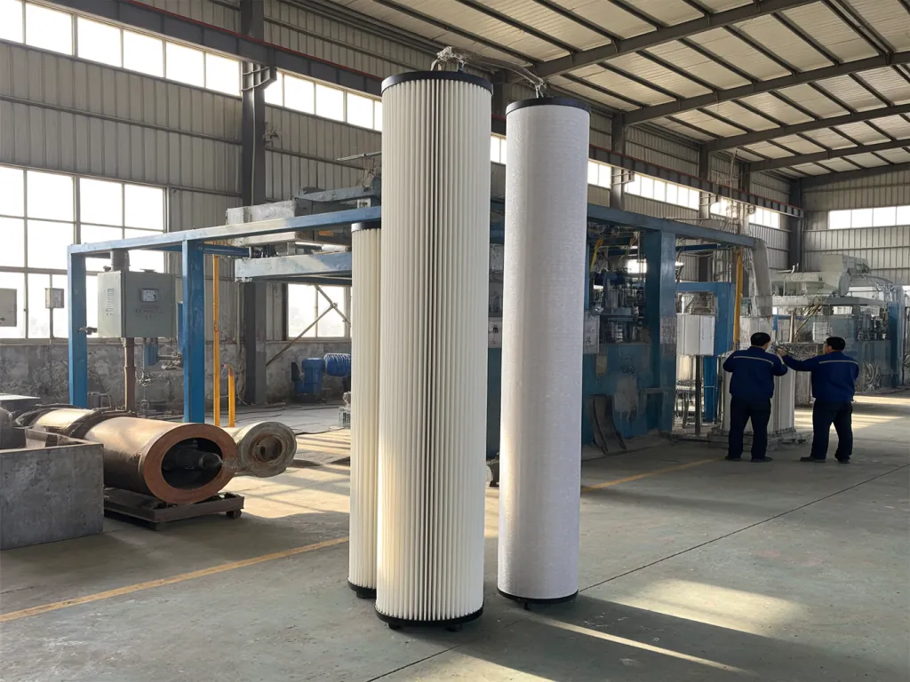 Production line of high durability polyester felt filter bags