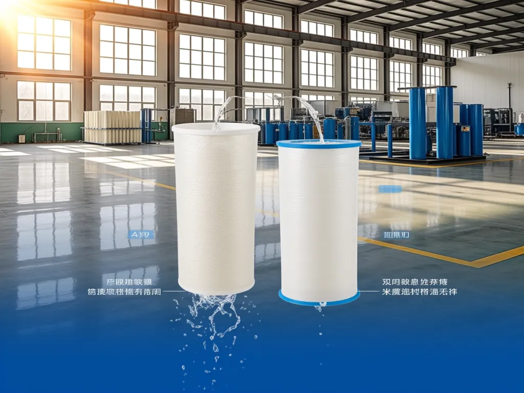 Polyester felt filter bag demonstrating water separation