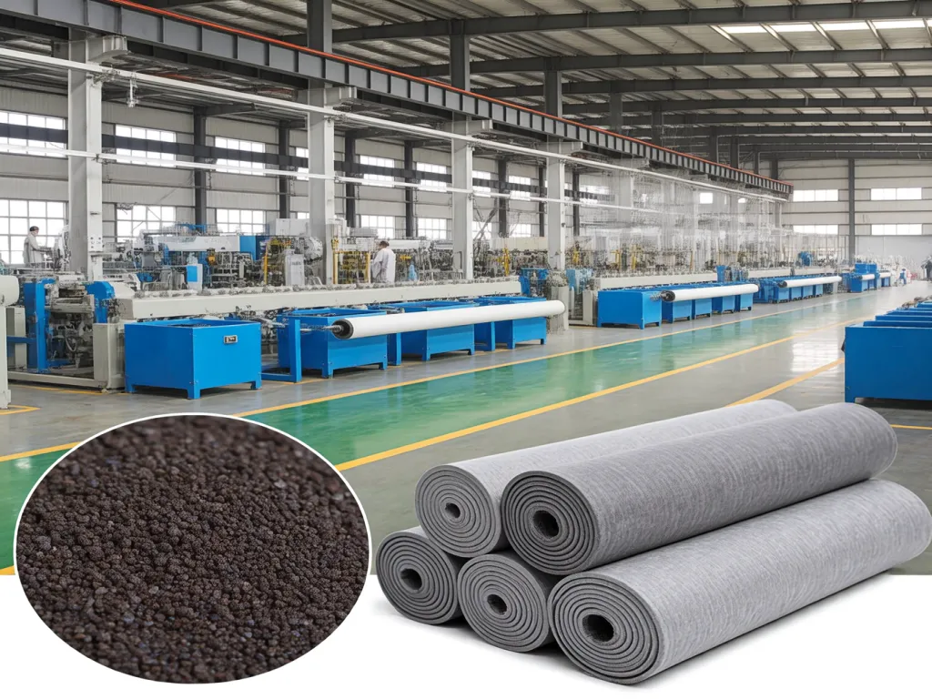 Factory producing polyester felt filter bags
