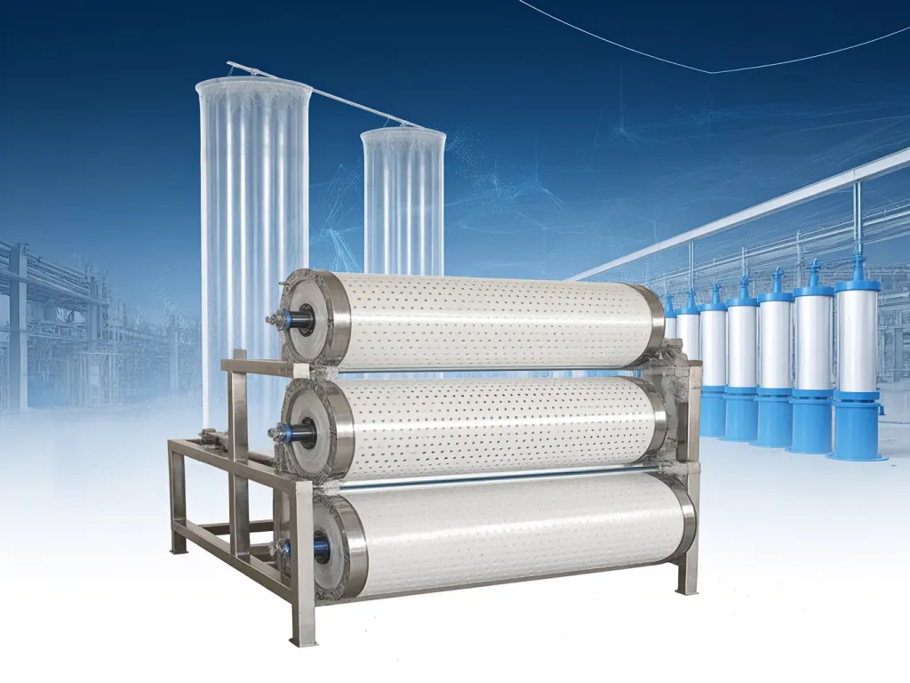 Polyester felt filter bag system in industrial setup