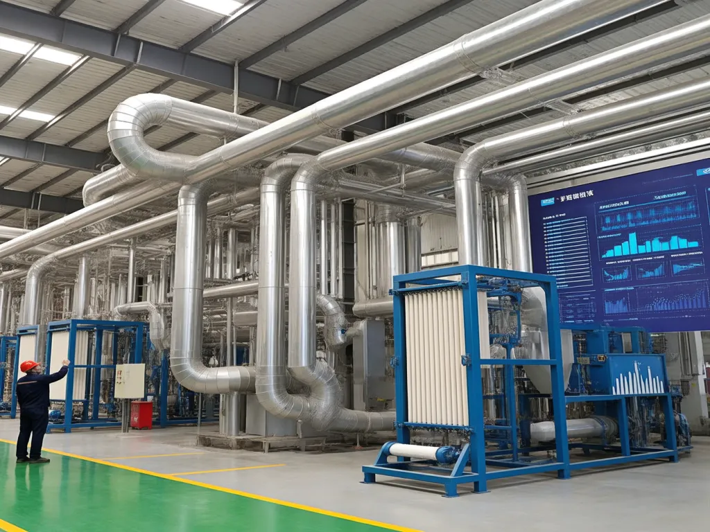 Industrial separation facility with felt filter material equipment