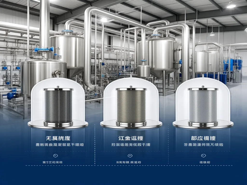 High quality felt filters displayed under protective covers in industrial setting