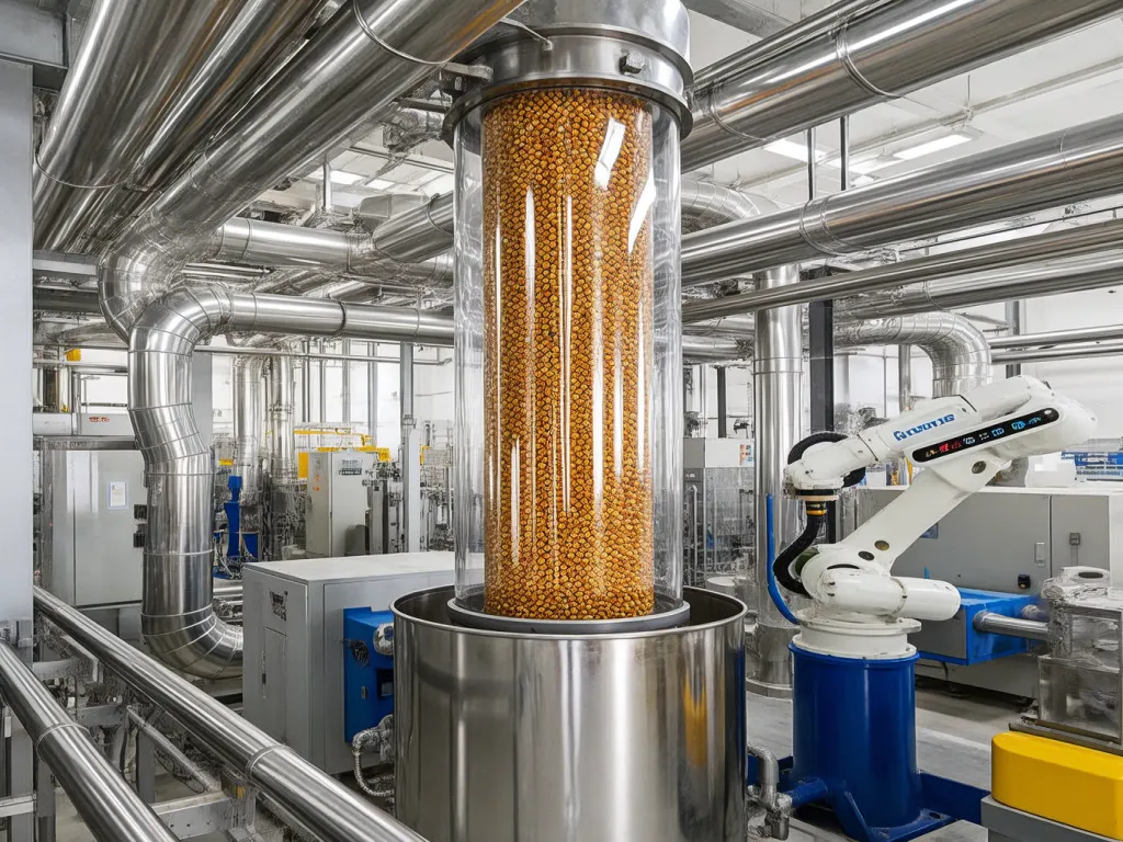 Automated industrial filter manufacturing process with robotic arm