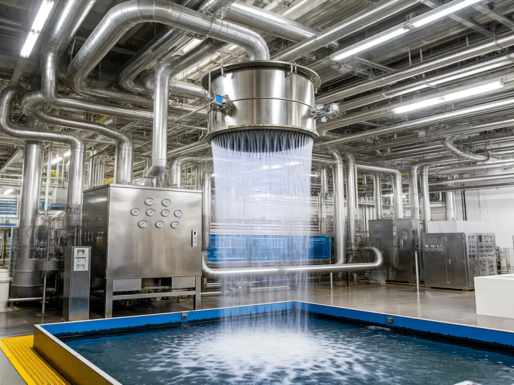 Industrial felt filter system in a factory setting for efficient separation