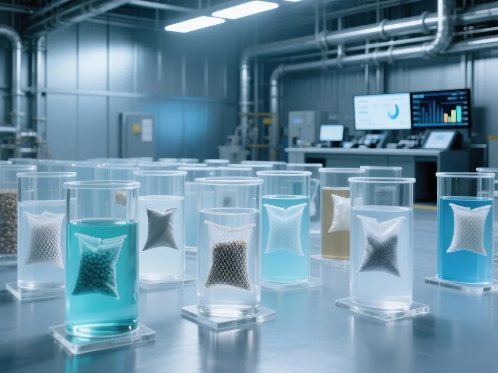 Liquid filtration bags in industrial application showing efficient filtration process.