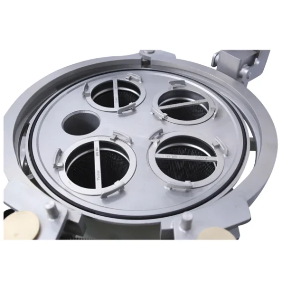 Close-up of industrial filter equipment