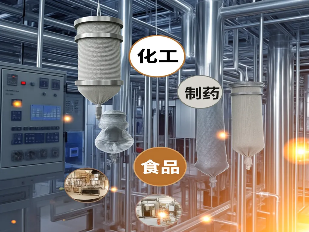 Filtration bags used in chemical, pharmaceutical, and food industries