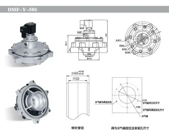 Closeup of separation device in industrial setting