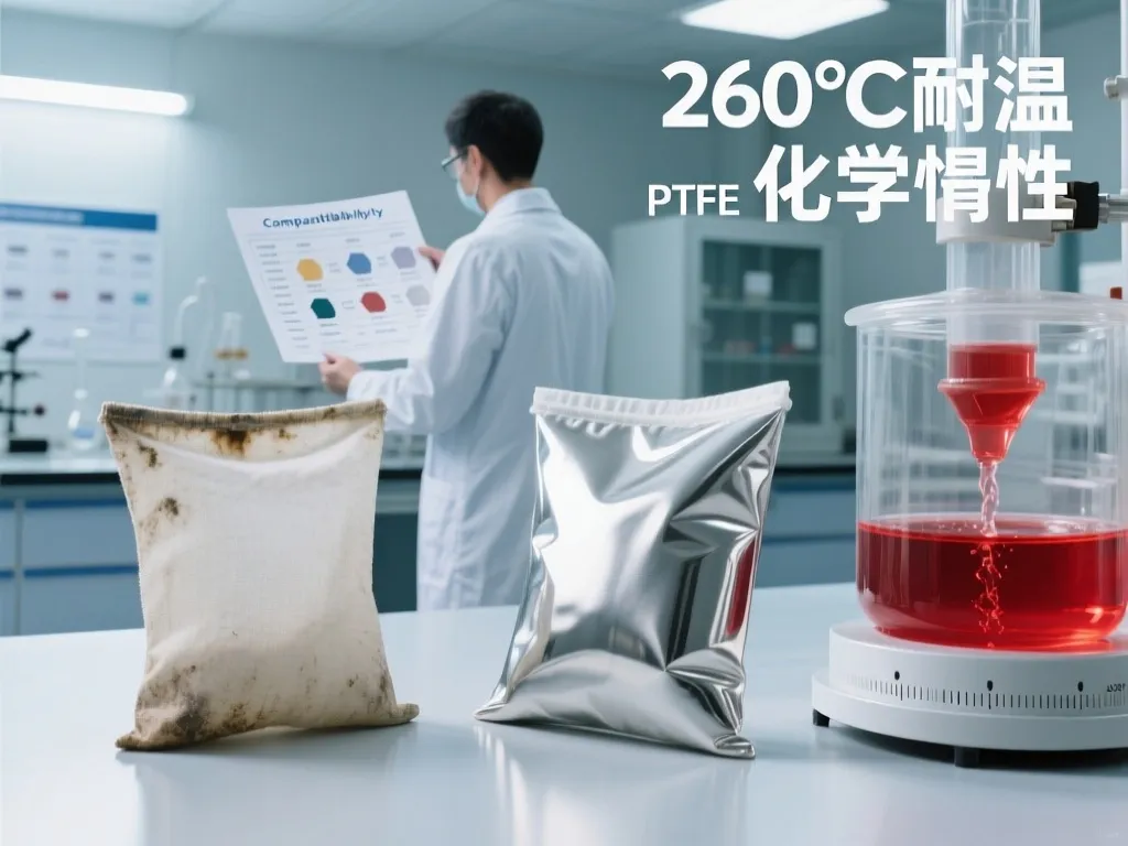 Testing industrial filter bags for temperature and chemical resistance