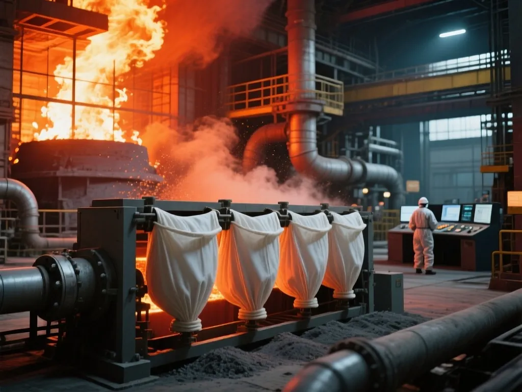 PTFE filter bags operating in heavy industry with high heat