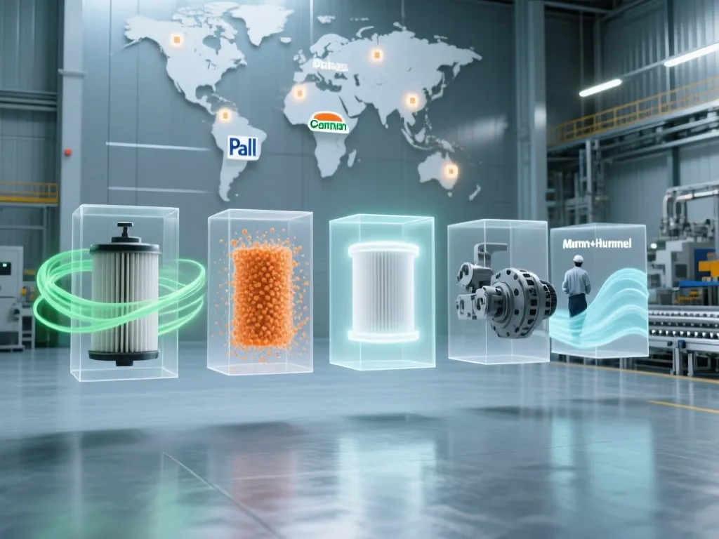 Selection guide for custom industrial filters with global suppliers on background.