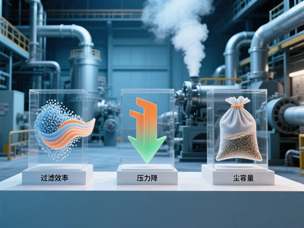 P84 filter bags in use within an industrial filtration system.