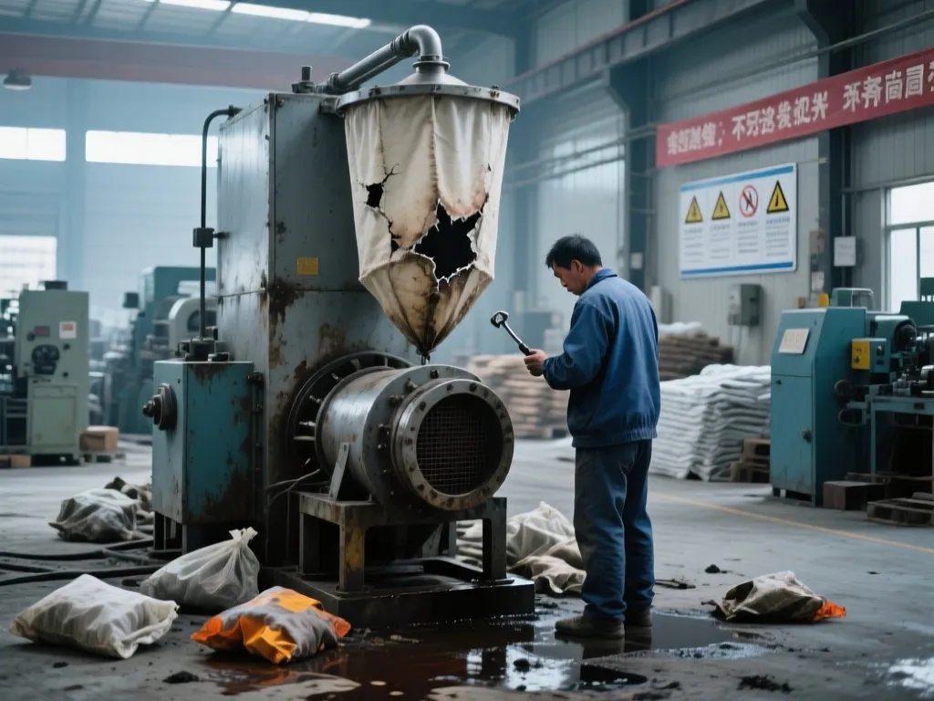Effect of using wrong filter bag on industrial equipment
