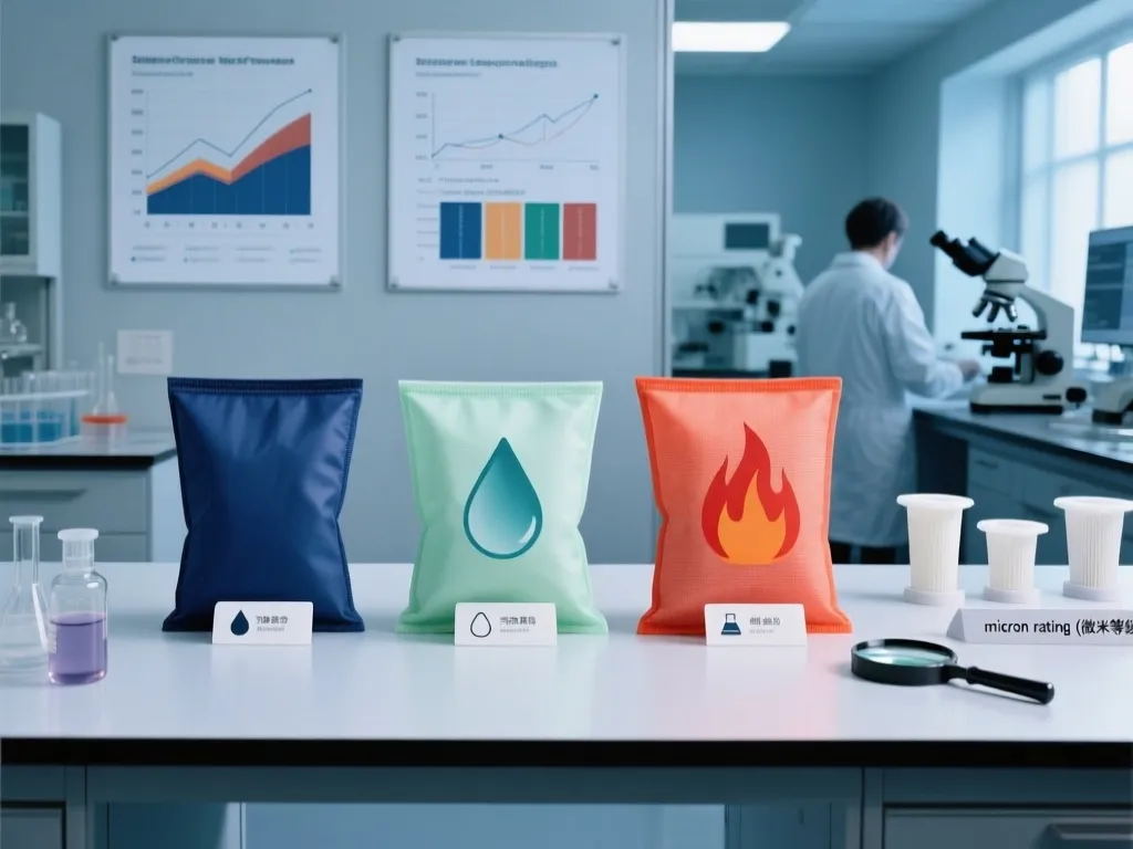 Custom filter bags with different features like water and fire resistance