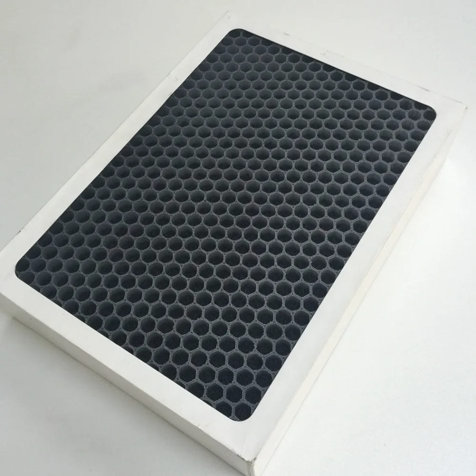 Close-up of industrial filtration equipment