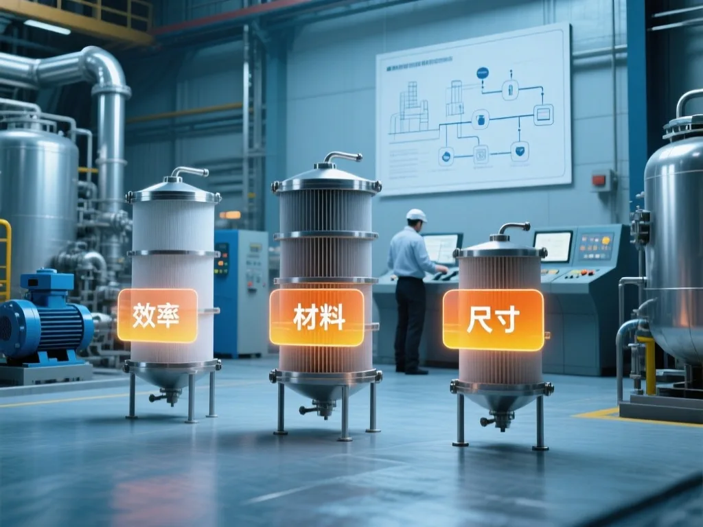 Industrial bag filters in use for separation processes