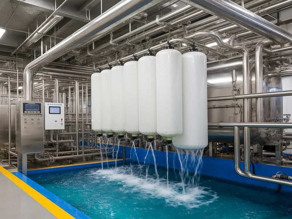 Filtration bags for water treatment in industrial facility