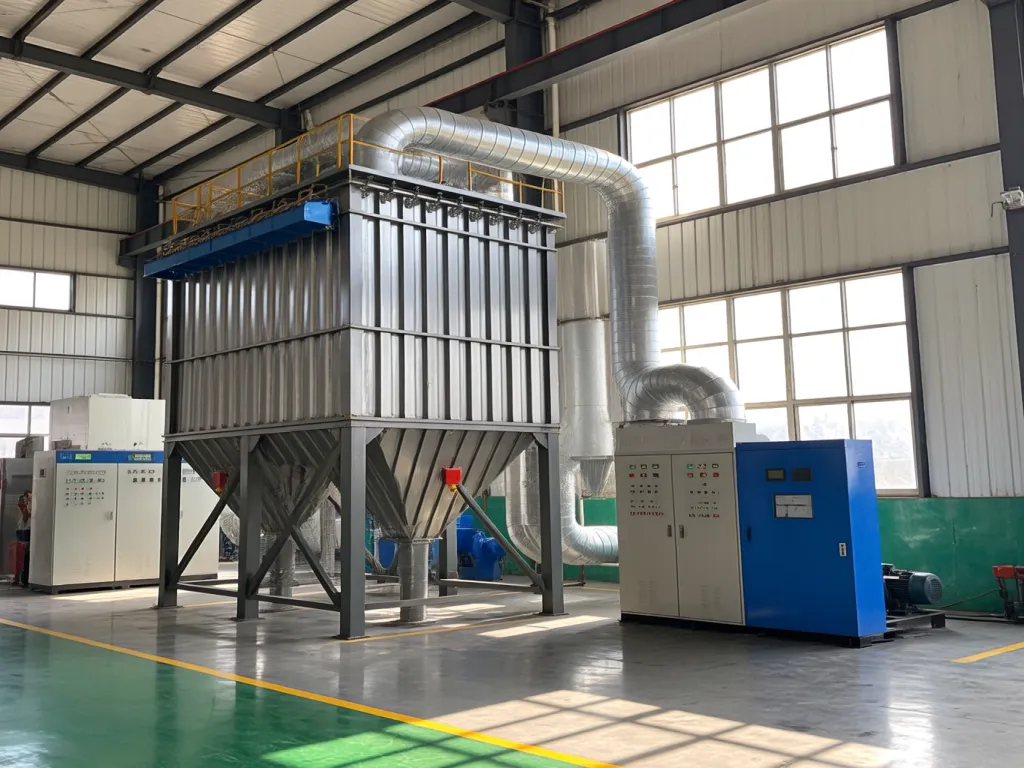 Large bag filter unit in an industrial setting