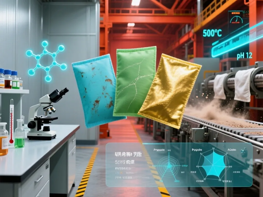 Filter bag materials degrading under high temperature and chemical exposure.