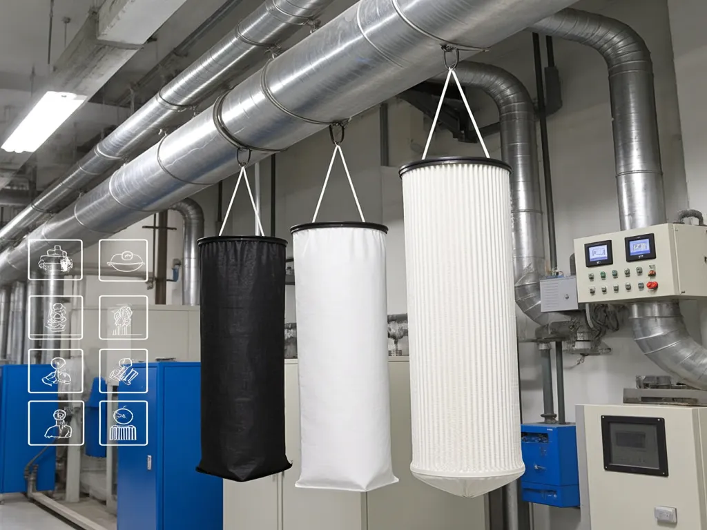 Installation of durable filter sacks in industrial environment