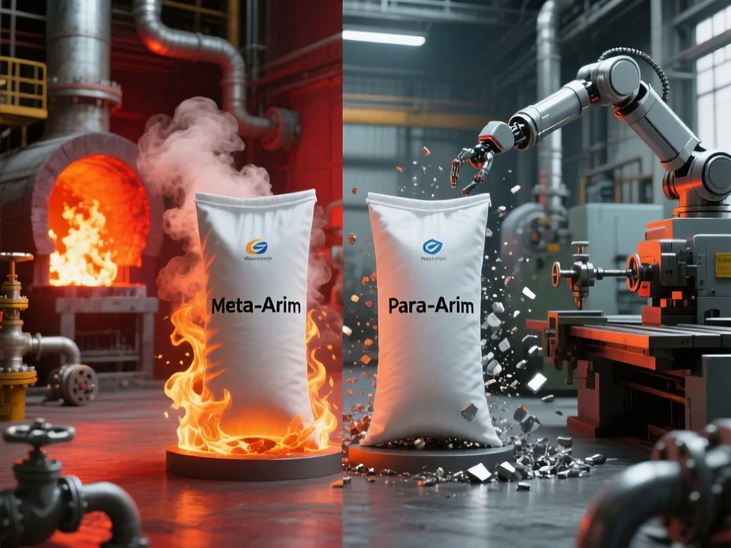 Aramid filter bag installed in industrial filtration system